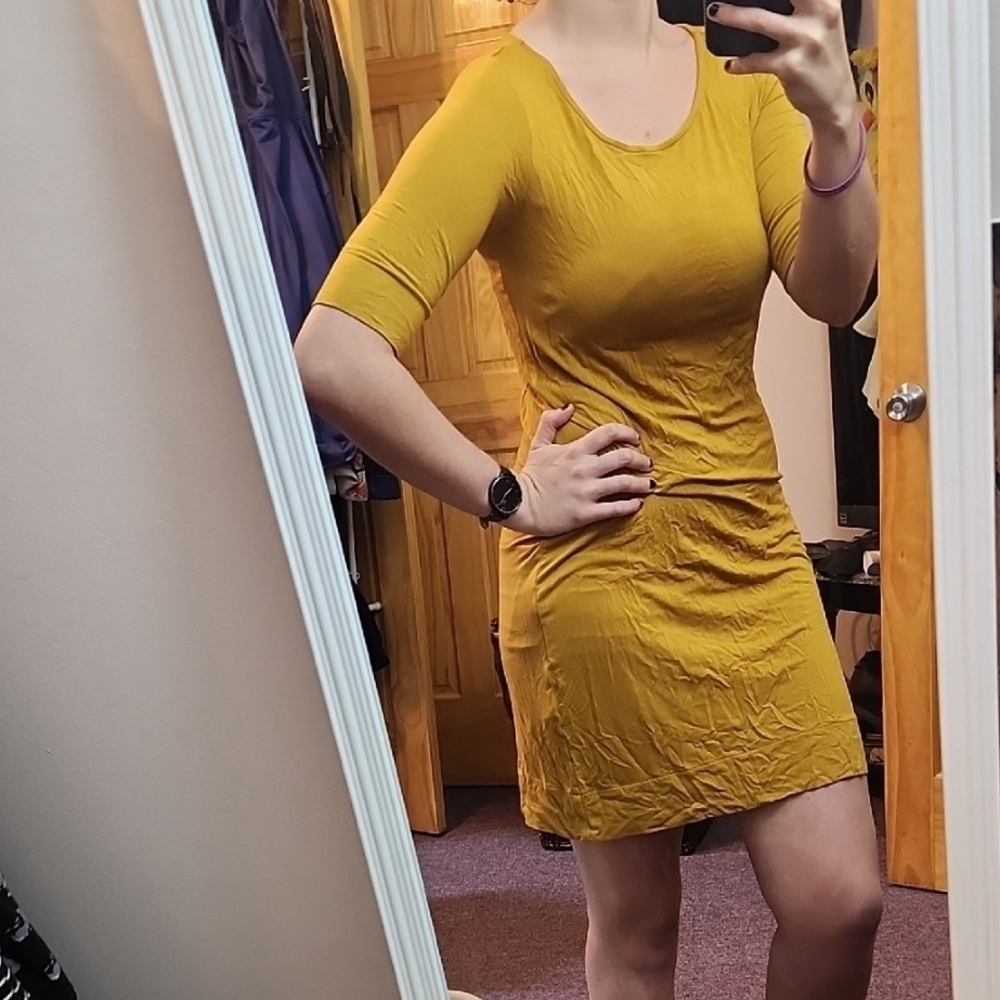 Jones New York Mustard Mini Dress